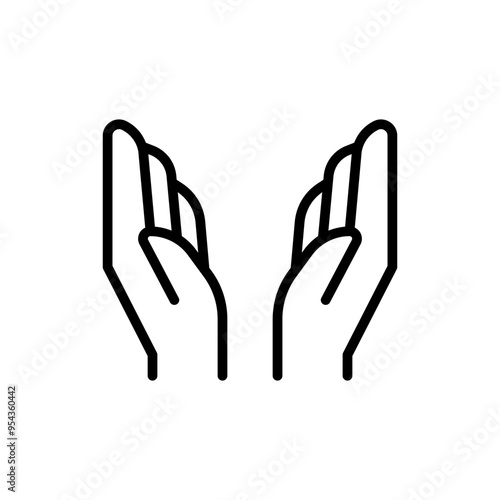 Pray icon in thin line style vector illustration graphic design