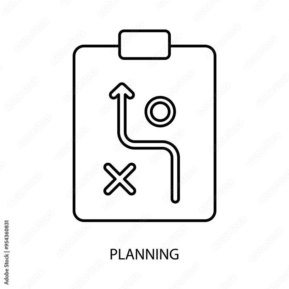 planning concept line icon. Simple element illustration. planning concept outline symbol design. planning concept line icon. Simple element illustration. planning concept outline symbol design.