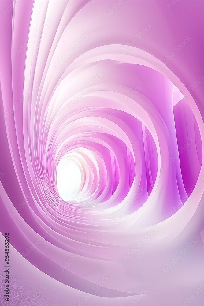Fototapeta premium Abstract pink and white swirling tunnel of light.