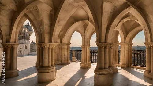Gothic Arches and Shadows at Sunset