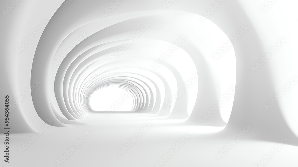 Abstract white tunnel with light at the end. Abstract white tunnel with light at the end.