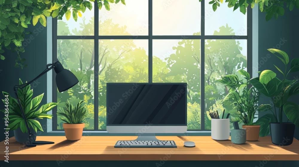 Fototapeta premium Green Office View