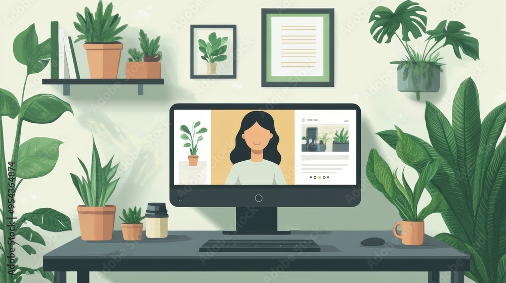 Fototapeta premium Home Office Plants
