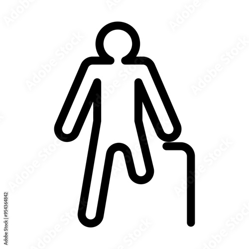 Amputated leg icon in thin line style vector illustration graphic design