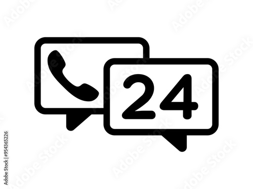 Vector 24 Hour Call Service Label