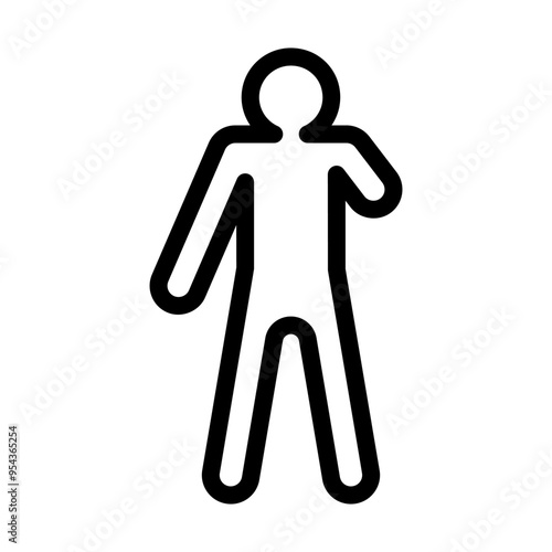 Amputated arm icon in thin line style vector illustration graphic design