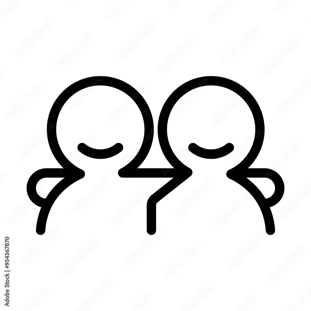 Teamwork icon in thin line style vector illustration graphic design Teamwork icon in thin line style vector illustration graphic design