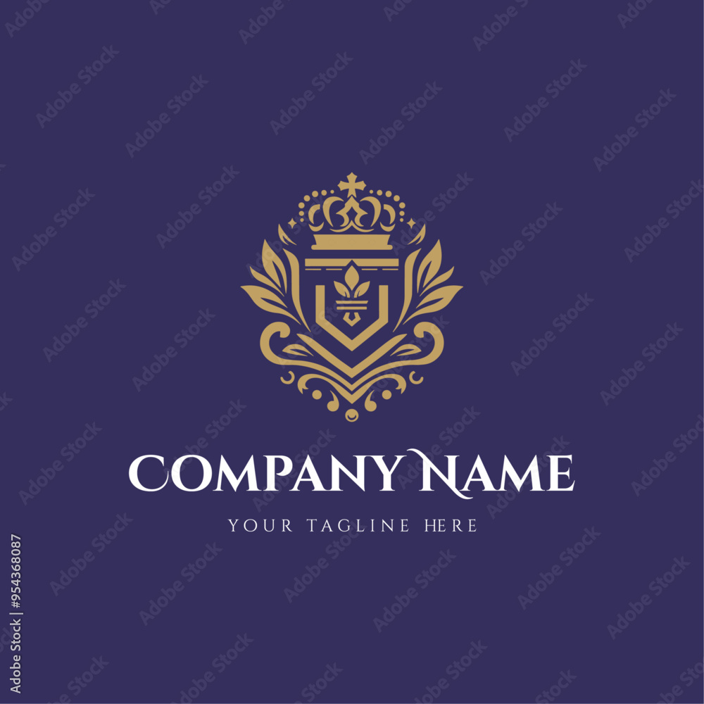 Fototapeta premium The Royal logo is elegant and luxurious.