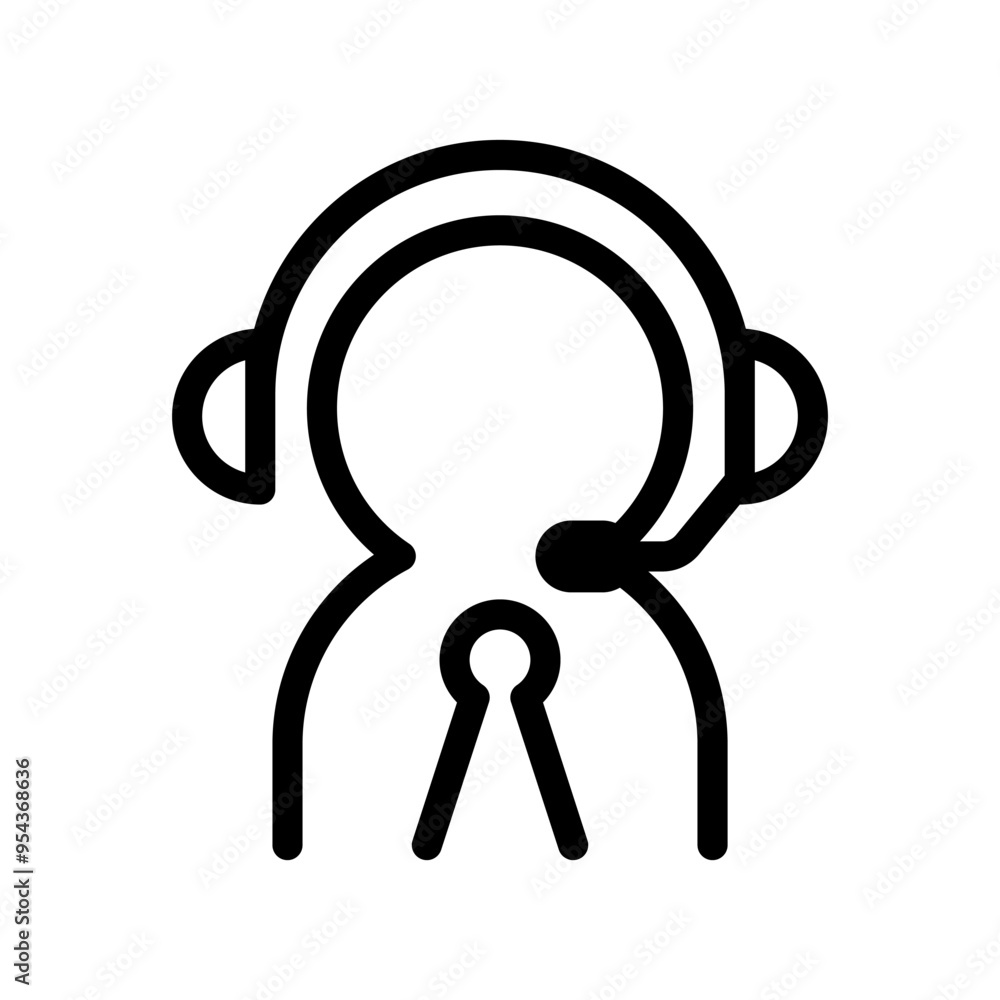 Call center icon in thin line style vector illustration graphic design Call center icon in thin line style vector illustration graphic design