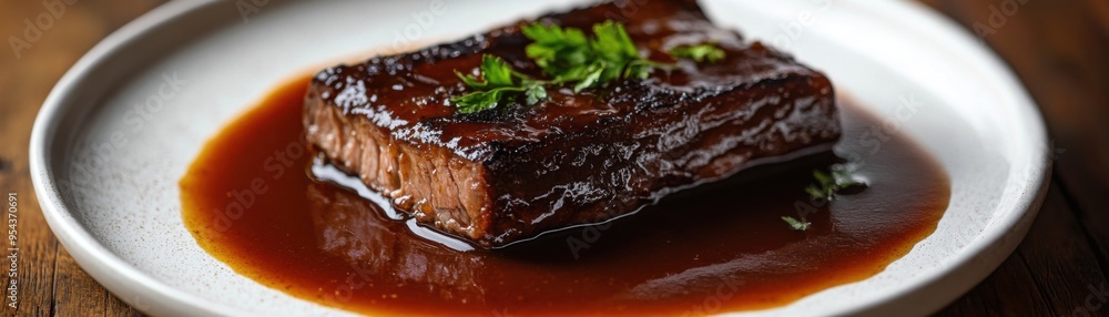 Delicious Braised Short Ribs with Artisanal Gravy, A Hearty and Flavorful Dish Perfect for Any Occasion Delicious Braised Short Ribs with Artisanal Gravy, A Hearty and Flavorful Dish Perfect for Any Occasion