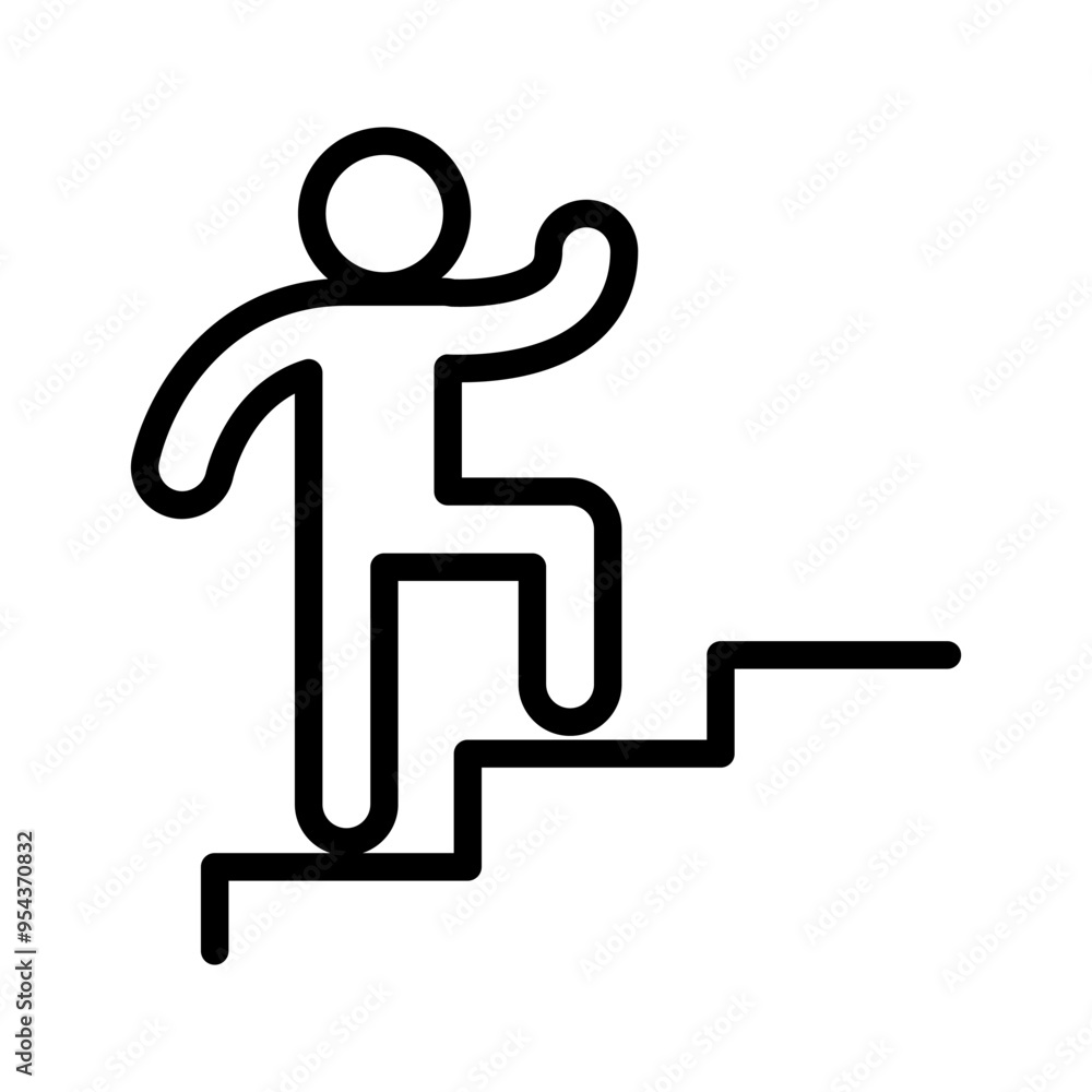 Stairs icon in thin line style vector illustration graphic design Stairs icon in thin line style vector illustration graphic design