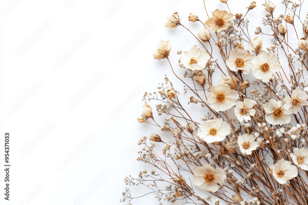 Elegant dried floral background created with Generative AI Elegant dried floral background created with Generative AI