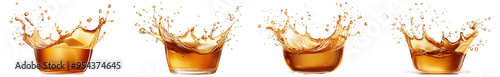 Gentle Tea Splash With Soft Waves, Isolated On Transparent Png Background, Ideal For Tea Brand Advertisements, Wellness Campaigns, And Relaxing Beverage Packaging . Generative ai
