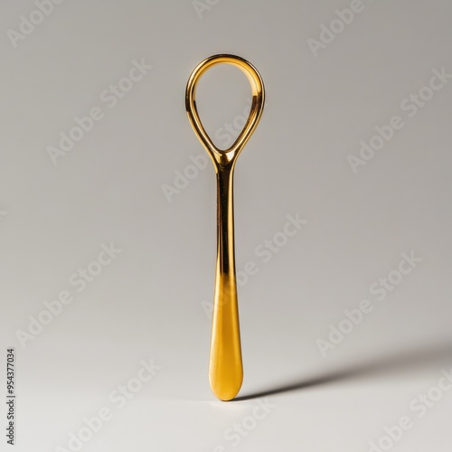 Elegant golden spoon with a sleek design, perfect for adding a touch of luxury to dining or display.