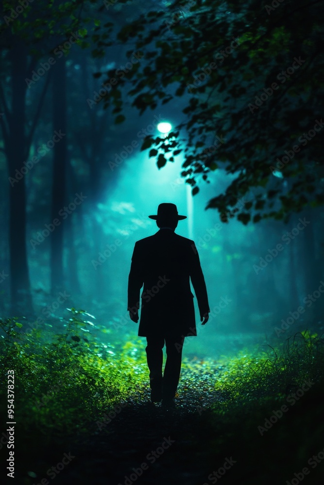 A mysterious figure walks through a foggy forest, shrouded in shadows, evoking intrigue and suspense in a serene landscape. A mysterious figure walks through a foggy forest, shrouded in shadows, evoking intrigue and suspense in a serene landscape.