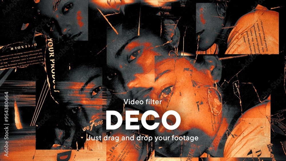 Modelo de Abstract Video Filter Effect Template do Stock | Adobe Stock