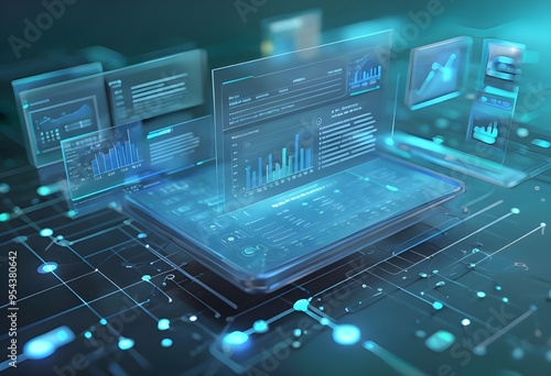Digital documents created using future world technology. automated invoice and receipt management concept.