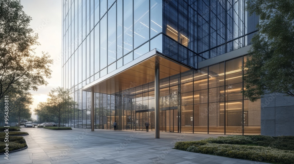 Obraz premium Office Building Glass Tower Exterior