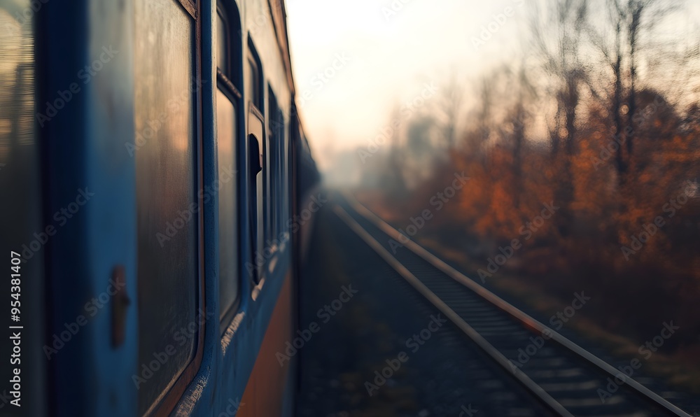 The scenery outside the train window, Generative AI The scenery outside the train window, Generative AI