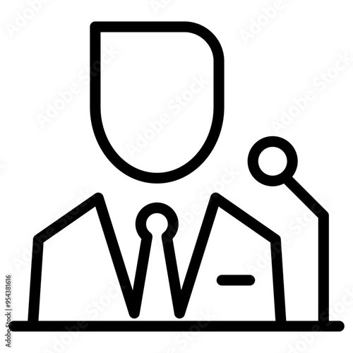 politician icon in thin line style vector illustration graphic design