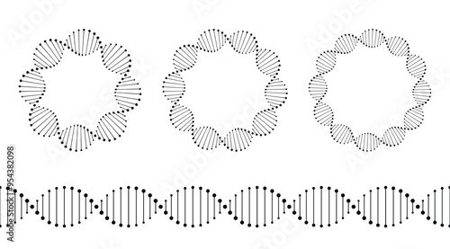 DNA pattern frame in biology medical science vector icon