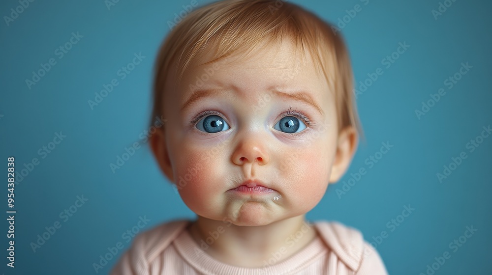 Crying Toddler Girl Isolated on a Blue Background, Close-Up Portrait with Tears and Frown Expression, 8K Real Photo Crying Toddler Girl Isolated on a Blue Background, Close-Up Portrait with Tears and Frown Expression, 8K Real Photo