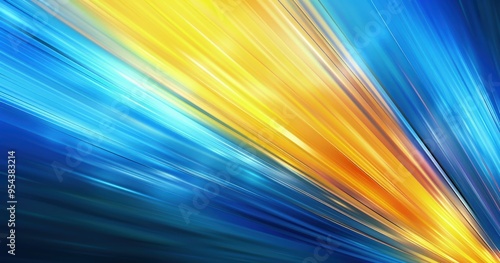 A vibrant abstract background with dynamic blue and yellow streaks of light.