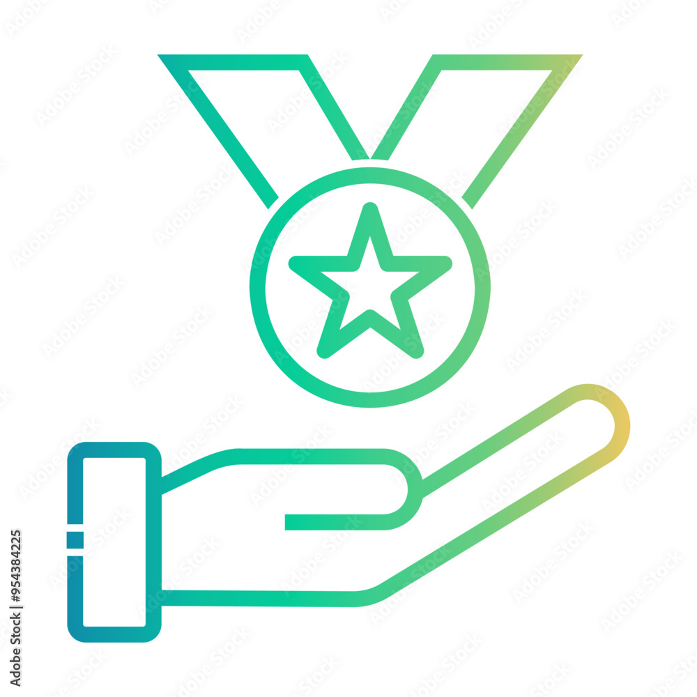 medal Line Gradient Icon