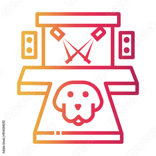 pet stage contest Line Gradient Icon