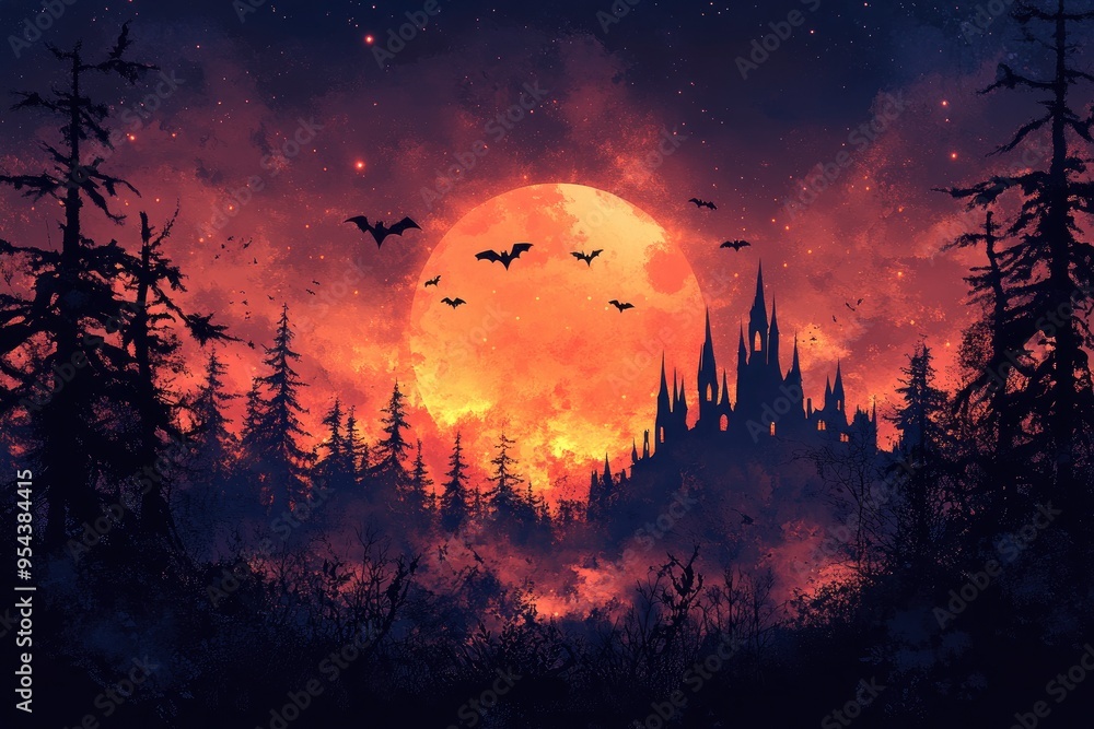 Halloween silhouette Background unique layers of halloween pattern. Halloween silhouette Background unique layers of halloween pattern.