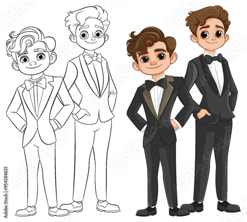 Elegant Boys in Tuxedos