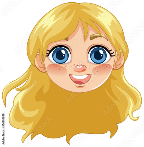 Smiling Blonde Girl Illustration