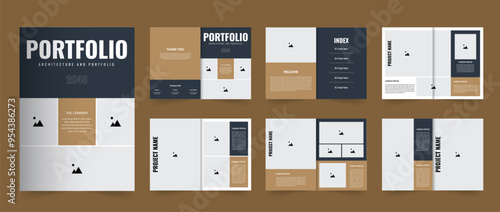 Project portfolio template design or architecture portfolio layout 