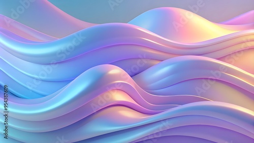 Abstract 3d wavy smooth background. Multicolor pastel color palette. Aesthetic concept. Abstract background with dynamic effect. Modern pattern.