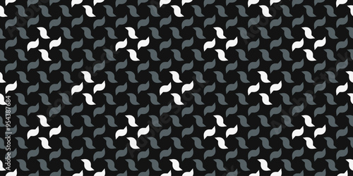 Weaving texture pattern twist shape background. Crisscross line shaped plaid texture design. Scarf, dress, shirt textile fabric swatch. Easy to recolor allover print block. Black white vector graphic.