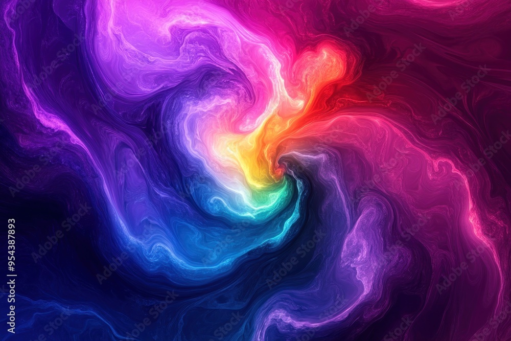 Abstract Swirling Rainbow Hues in a Liquid Form Abstract Swirling Rainbow Hues in a Liquid Form