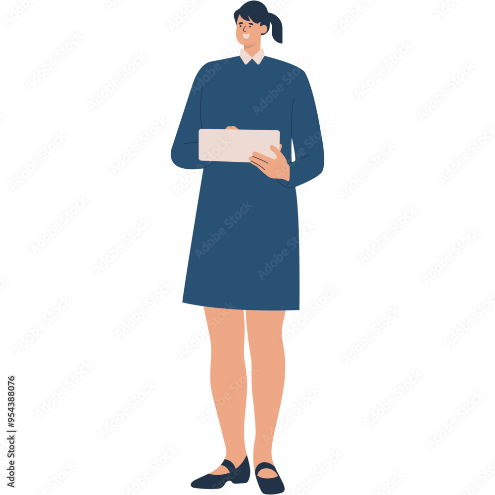 Teacher Profession Character While Holding a Book. Vector Illustration in Flat Style Teacher Profession Character While Holding a Book. Vector Illustration in Flat Style