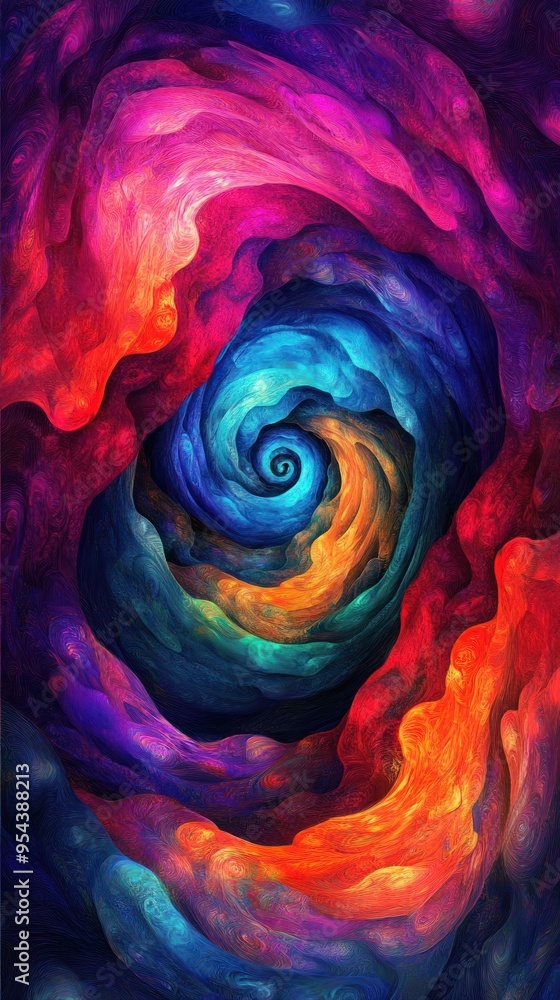 Fototapeta premium Abstract swirl of vibrant colors with textured lines