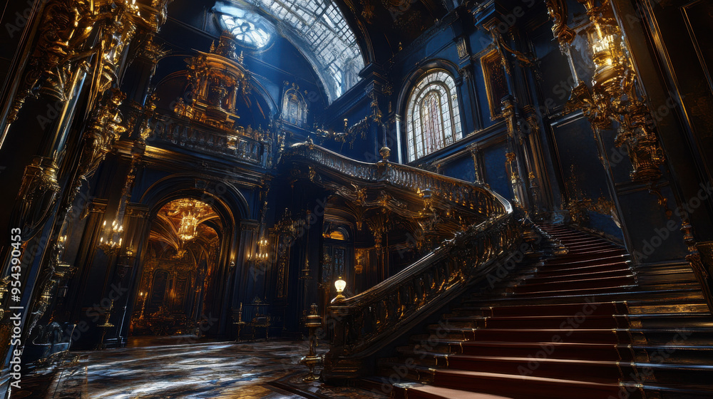 Create a photorealistic image of the intricate interior of a Victorian Gothic mansion temple, Create a photorealistic image of the intricate interior of a Victorian Gothic mansion temple,