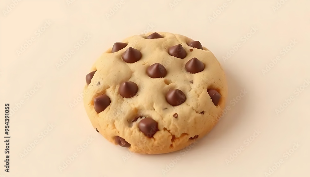 Fototapeta premium Chocolate Chip Cookie on White Background