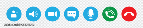 Modern Video Call Icon Set for Conferencing and Chat UI