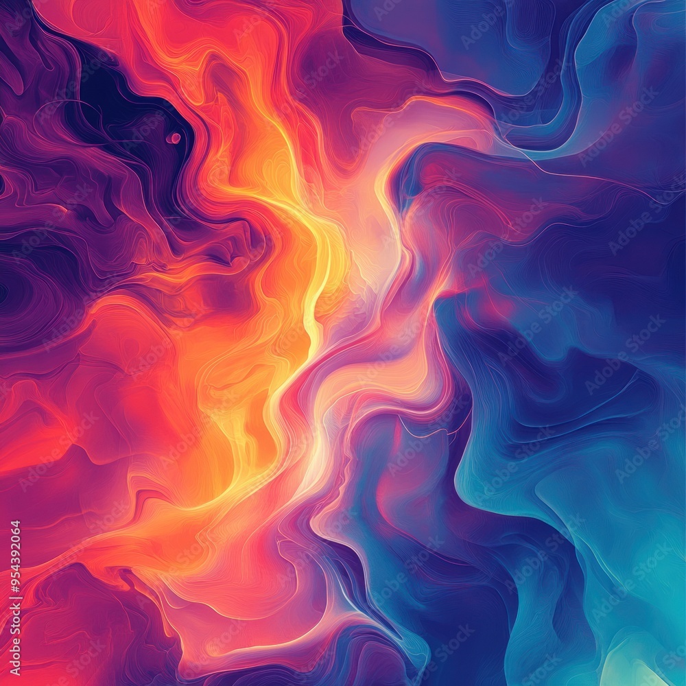 Abstract Digital Art with Swirling Colors and Lines Abstract Digital Art with Swirling Colors and Lines
