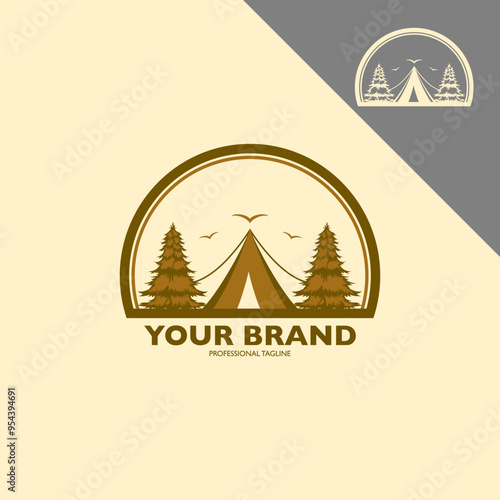 illustration of camp logo photo