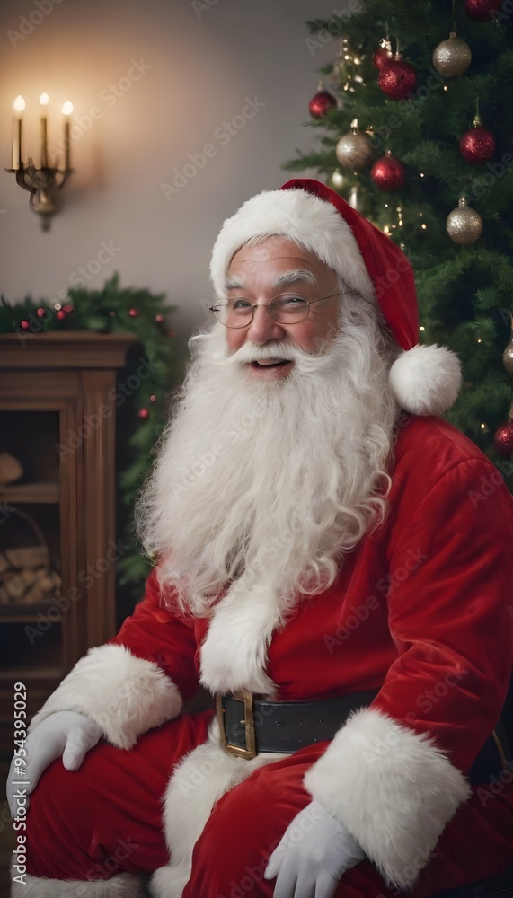 Portrait of Santa Claus by the Christmas Tree Portrait of Santa Claus by the Christmas Tree