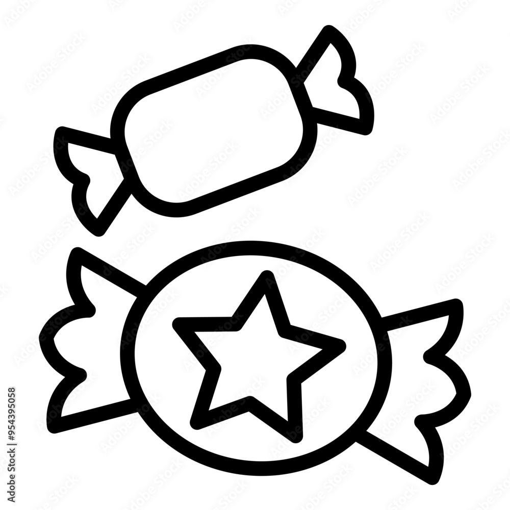 Candy icon in thin line style vector illustration graphic design Candy icon in thin line style vector illustration graphic design