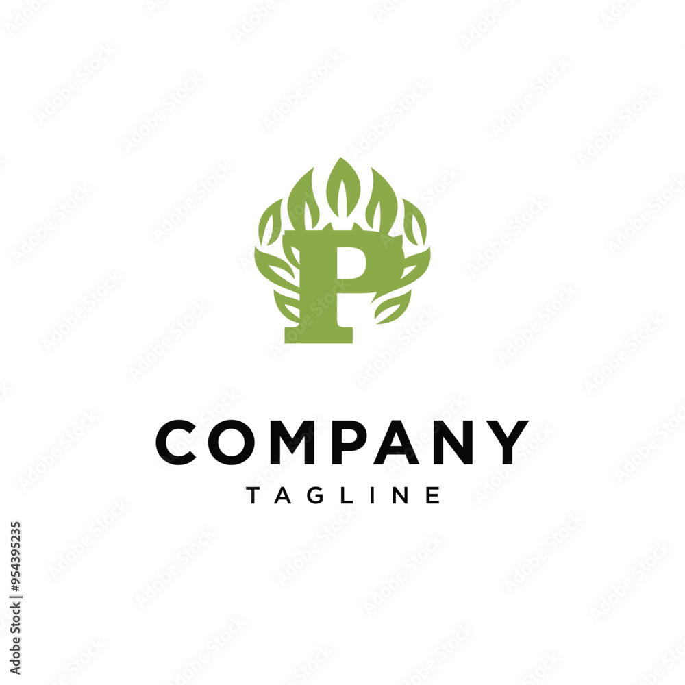 Letter P Leaf Tree logo icon vector Letter P Leaf Tree logo icon vector