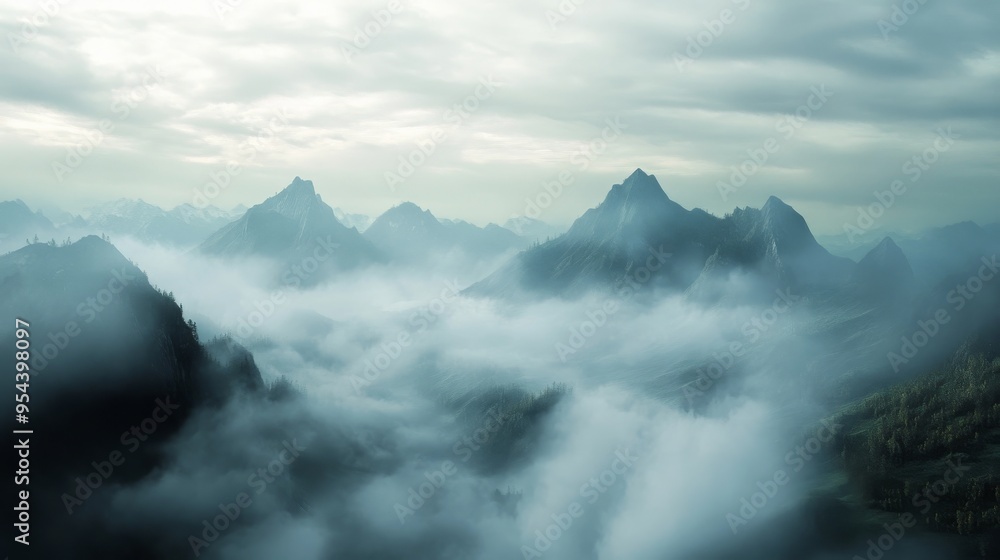 Obraz premium Clouded peaks