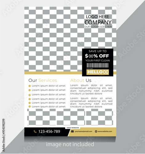 Corporate Office and Professional House Cleaning Service Flyer Template