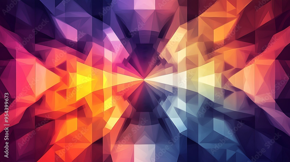 Abstract Colorful Geometric Pattern with Triangles Abstract Colorful Geometric Pattern with Triangles