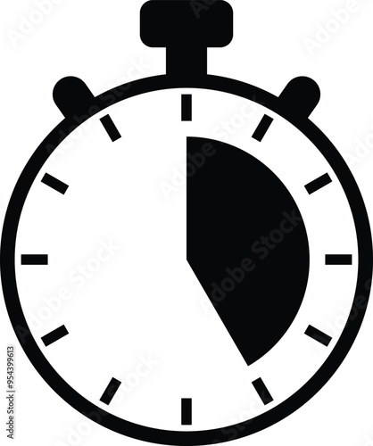 Stopwatch sign for multi purpose. Time remaining symbol.